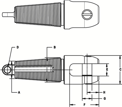 Clevis Head Innerduct Pulling Eye, 3/4" - Image 2