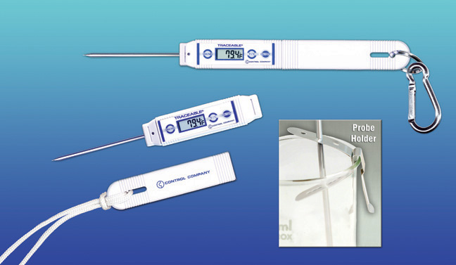 Thermometer, Traceable, Digital, Waterproof, Lab and Field, Concrete Thermometer, -58°F to 572°F, -50°C to 300°C, Calibrated
