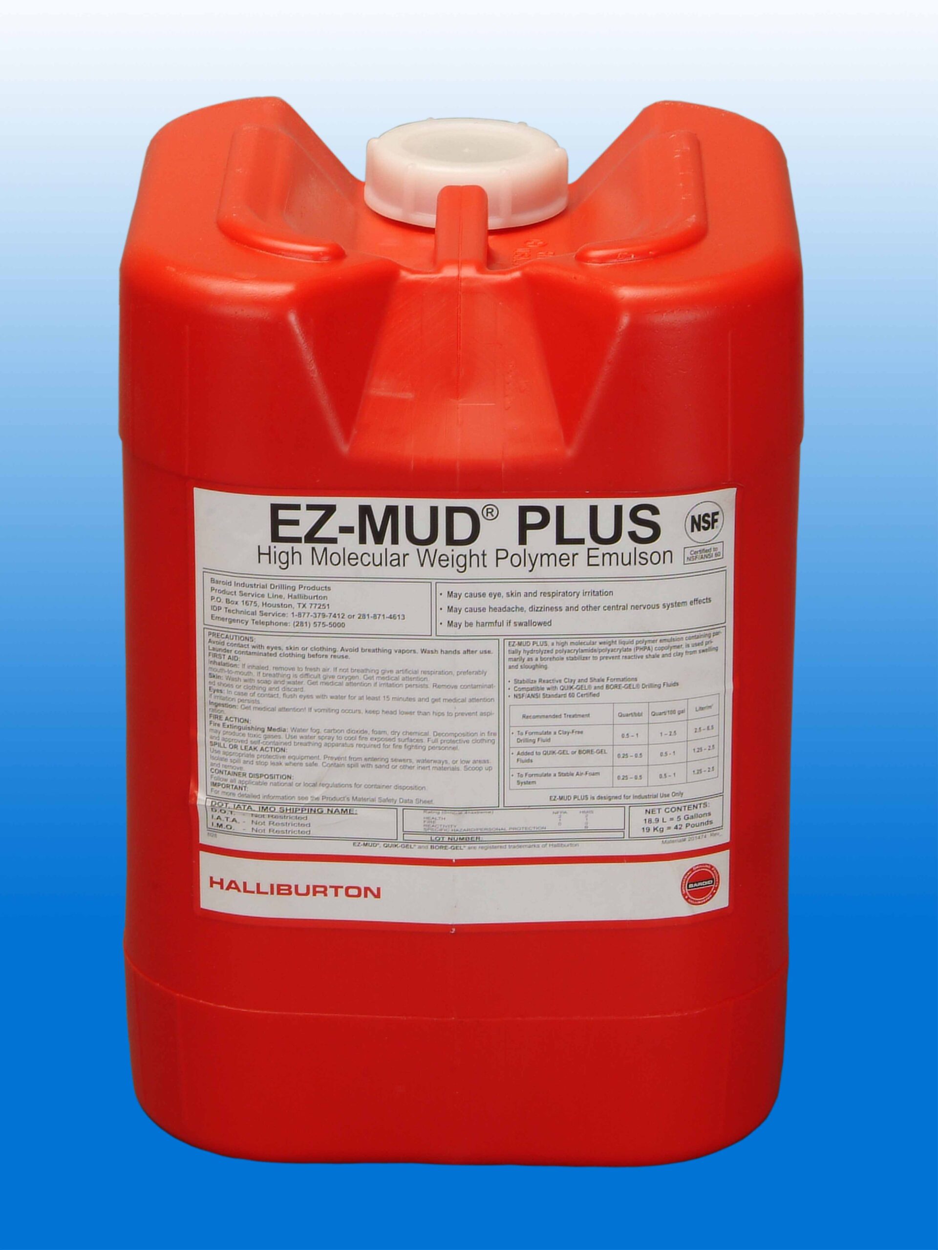EZ-Mud® Plus, Liquid Polymer Emulsion by Baroid, 5 Gal. Container