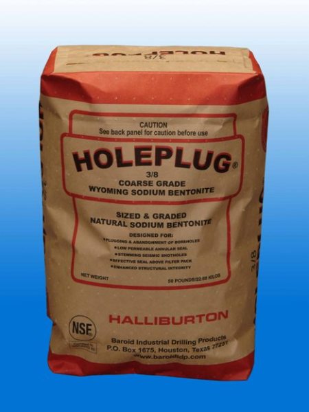 Holeplug® Bentonita 3/8" por Baroid, Saco de 50 lb.