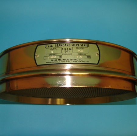 Sieve, 12" Brass/SS #8 Intermediate Height Sieve